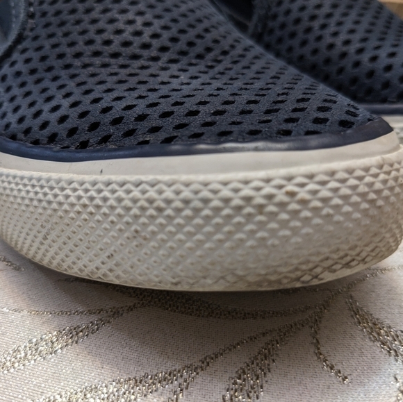 SPERRY SLIDES Dusty Blue Leather Slip On Sneakers Wm Sz 5 - Picture 8 of 11
